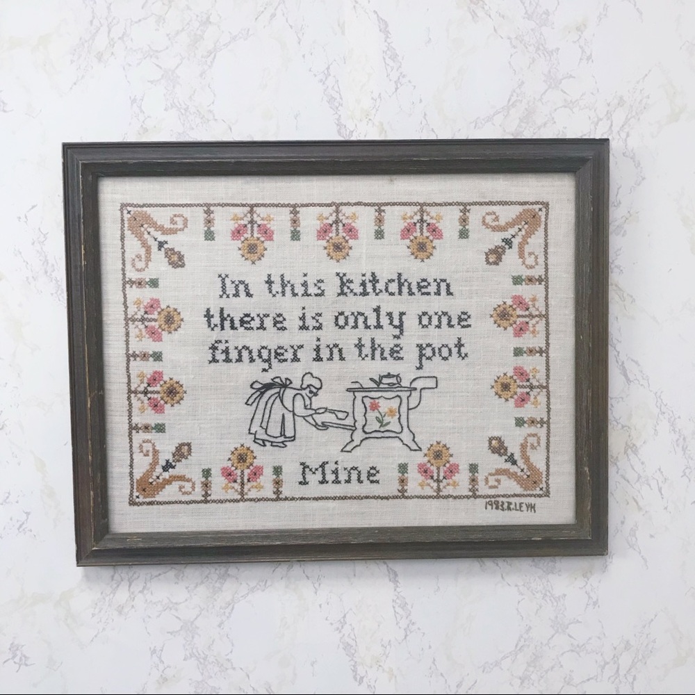 Vtg Cross Stitch Art